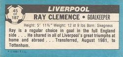 1981-82 Topps Footballer - Singles #45 Ray Clemence Back