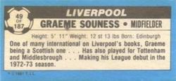 1981-82 Topps Footballer - Singles #49 Graeme Souness Back