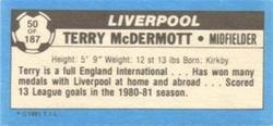 1981-82 Topps Footballer - Singles #50 Terry McDermott Back