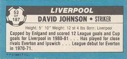 1981-82 Topps Footballer - Singles #53 David Johnson Back