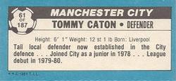 1981-82 Topps Footballer - Singles #61 Tommy Caton Back