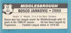1981-82 Topps Footballer - Singles #64 Bosko Jankovic Back