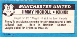 1981-82 Topps Footballer - Singles #68 Jimmy Nicholl Back