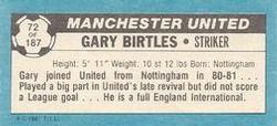 1981-82 Topps Footballer - Singles #72 Garry Birtles Back