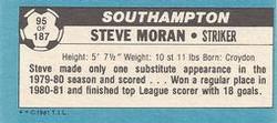 1981-82 Topps Footballer - Singles #95 Steve Moran Back