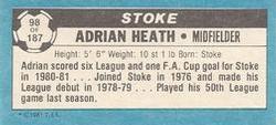 1981-82 Topps Footballer - Singles #98 Adrian Heath Back