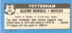 1981-82 Topps Footballer - Singles #102 Glenn Hoddle Back