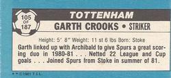 1981-82 Topps Footballer - Singles #105 Garth Crooks Back