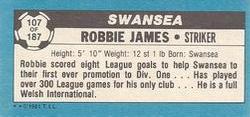 1981-82 Topps Footballer - Singles #107 Robbie James Back