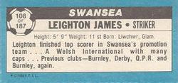 1981-82 Topps Footballer - Singles #108 Leighton James Back