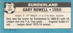1981-82 Topps Footballer - Singles #131 Gary Rowell Back