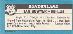 1981-82 Topps Footballer - Singles #132 Ian Bowyer Back