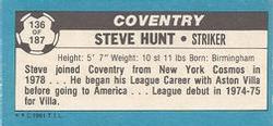 1981-82 Topps Footballer - Singles #136 Steve Hunt Back