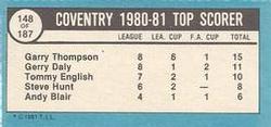 1981-82 Topps Footballer - Singles #148 Garry Thompson Back