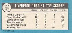 1981-82 Topps Footballer - Singles #152 Kenny Dalglish Back