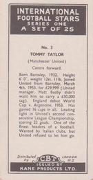 1958 Kane International Football Stars #3 Tommy Taylor Back