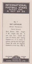 1958 Kane International Football Stars #7 Nat Lofthouse Back