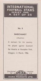 1958 Kane International Football Stars #8 Leopold Barschandt Back