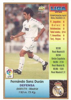 1997-98 Mundicromo Sport Las Fichas de La Liga #10 Fernando Sanz Back
