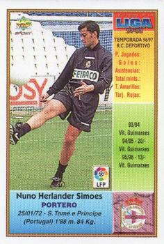 1997-98 Mundicromo Sport Las Fichas de La Liga #48a Nuno Back