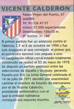 1997-98 Mundicromo Sport Las Fichas de La Liga #87 Estadio Vicente Calderon Back