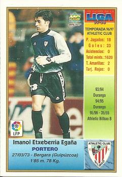 1997-98 Mundicromo Sport Las Fichas de La Liga #110 I. Etxeberria Back