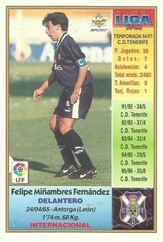 1997-98 Mundicromo Sport Las Fichas de La Liga #185 Felipe Back