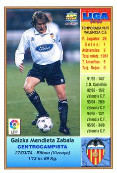1997-98 Mundicromo Sport Las Fichas de La Liga #197 Mendieta Back