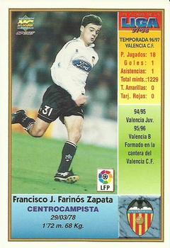 1997-98 Mundicromo Sport Las Fichas de La Liga #206 Farinos Back