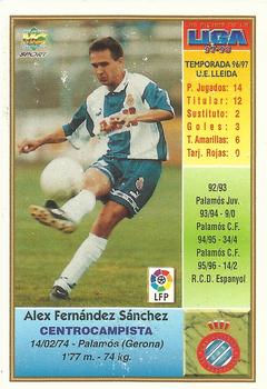 1997-98 Mundicromo Sport Las Fichas de La Liga #247b Alex Fernandez Back