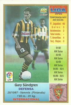 1997-98 Mundicromo Sport Las Fichas de La Liga #288 Sundgren Back