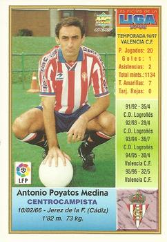 1997-98 Mundicromo Sport Las Fichas de La Liga #312 Poyatos Back