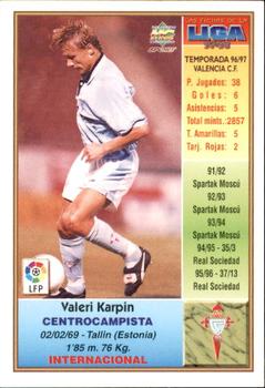 1997-98 Mundicromo Sport Las Fichas de La Liga #332 Karpin Back