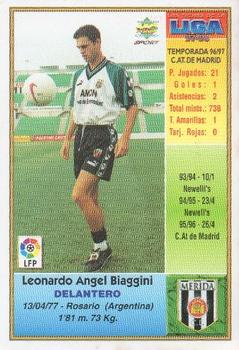 1997-98 Mundicromo Sport Las Fichas de La Liga #375 Biagini Back