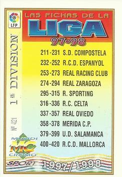 1997-98 Mundicromo Sport Las Fichas de La Liga #421 Checklist Back