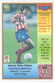 1997-98 Mundicromo Sport Las Fichas de La Liga #312 Marcos Vales Back