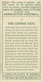 1934 Player's Hints On Association Football #4 The Corner Kick, Back