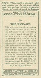 1934 Player's Hints On Association Football #10 The Kick-Off. Back