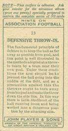 1934 Player's Hints On Association Football #13 Defensive Throw In, Back