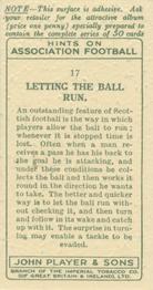 1934 Player's Hints On Association Football #17 Letting the Ball Run, Back