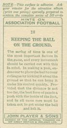 1934 Player's Hints On Association Football #18 Keeping the Ball on the Ground, Back