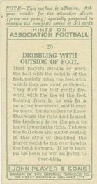 1934 Player's Hints On Association Football #20 Dribbling with the Outside of the Foot, Back