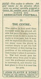 1934 Player's Hints On Association Football #26 The Centre, Back