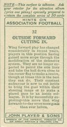 1934 Player's Hints On Association Football #32 Outside Forward Cutting In, Back
