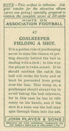 1934 Player's Hints On Association Football #47 Goalkeeping Fielding a Shot, Back