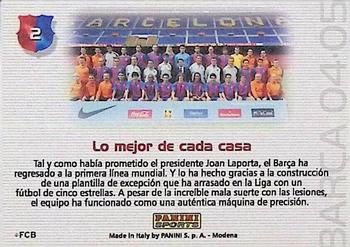 2004-05 Panini Megacracks Barca Campeón / Campió #2 Barcelona Team Photo Back
