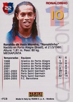 2004-05 Panini Megacracks Barca Campeón / Campió #22 Ronaldinho Back