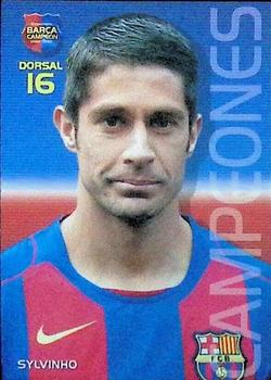 2004-05 Panini Megacracks Barca Campeón / Campió #27 Sylvinho Front