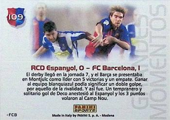 2004-05 Panini Megacracks Barca Campeón / Campió #109 R.C.D. Espanyol 0 F.C. Barcelona 1 Back
