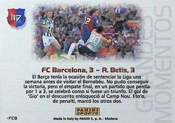2004-05 Panini Megacracks Barca Campeón / Campió #117 F.C. Barcelona 3 R. Betis 3 Back
